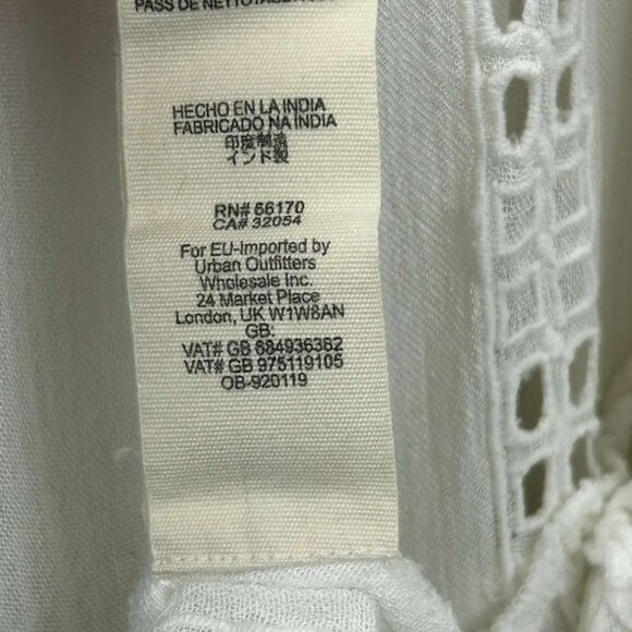 Free People Women's L Long Sleeves Embroidery White Lace Kiss Kiss Tunic Boho - Picture 9 of 16